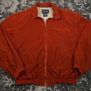 VTG Faconnable Design Albert Goldberg XL‎ Long Orange Water Resistant Jacket Y2k